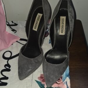 Steve Madden Charcoal Suede Heels